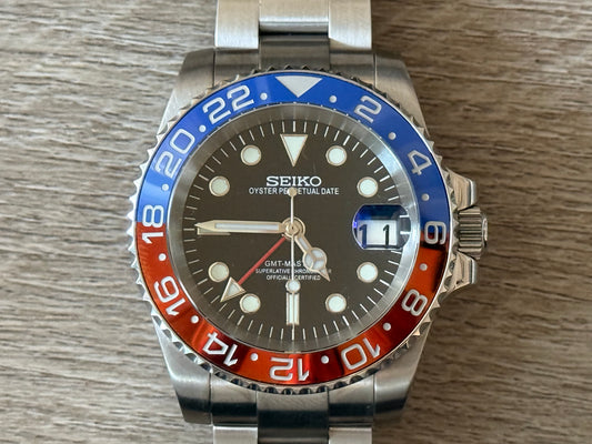 Seiko Mod Pepsi GMT 41MM on Oyster