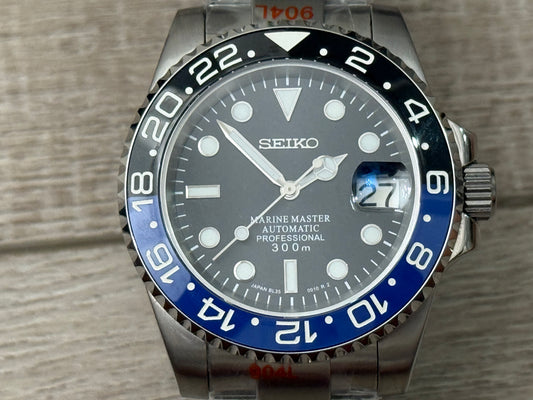 Seiko Mod Batman W/ 24 Hour Bezel, non GMT 41MM Case